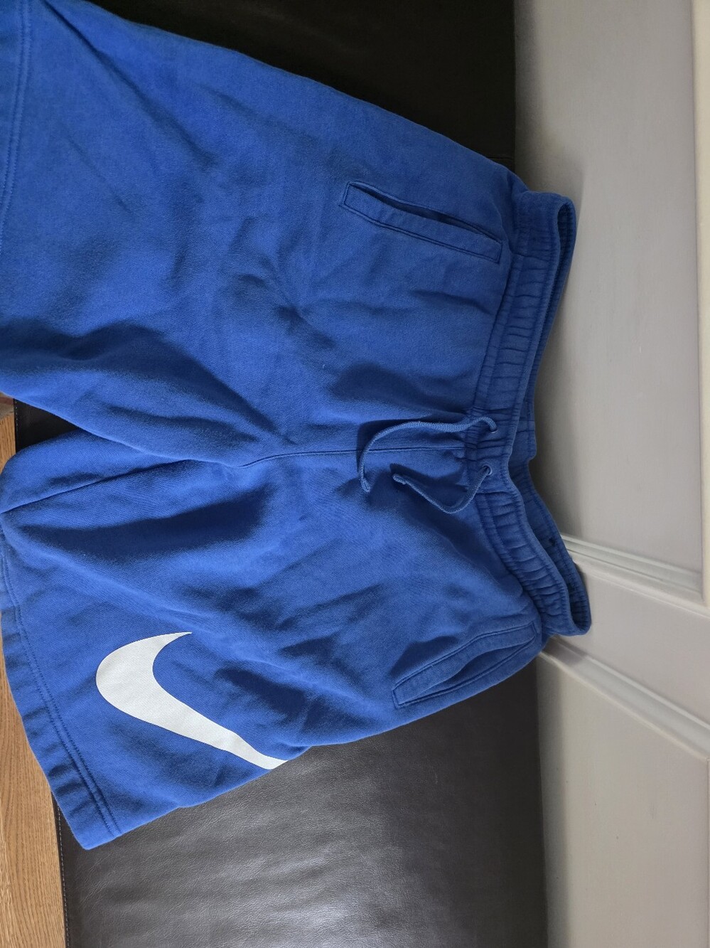 Nike Royal Blue Men's Athletic Shorts with White Swoosh - Picture 3 of 5